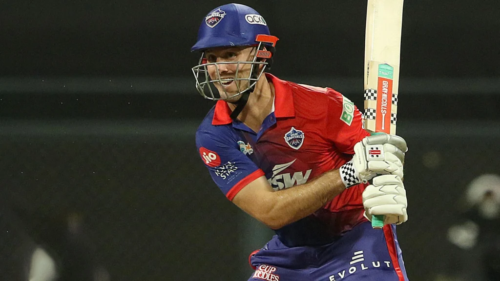 Mitchell Marsh batting for Delhi Capitals