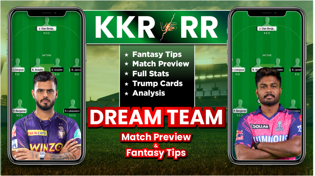 KKR vs RR Dream11 Team Prediction, Player Stats, Possible11, Pitch