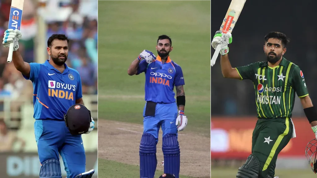 Rohit Sharma Virat Kohli and Babar Azam