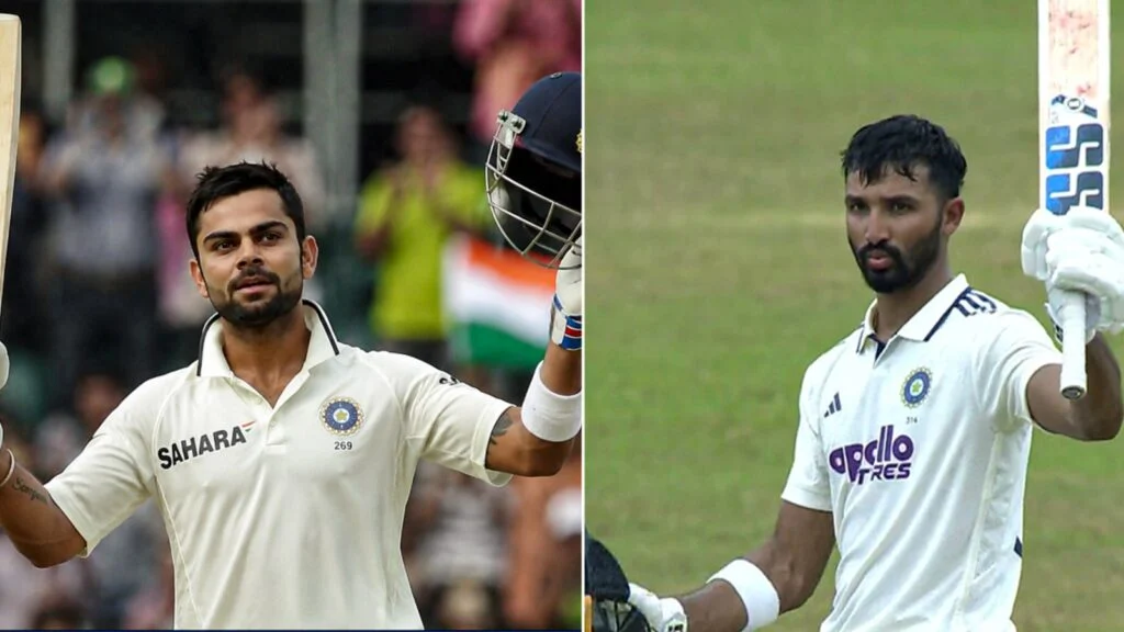Devdutt Padikkal celebrates his maiden Test century against Sri Lanka in Galle on Independence Day
