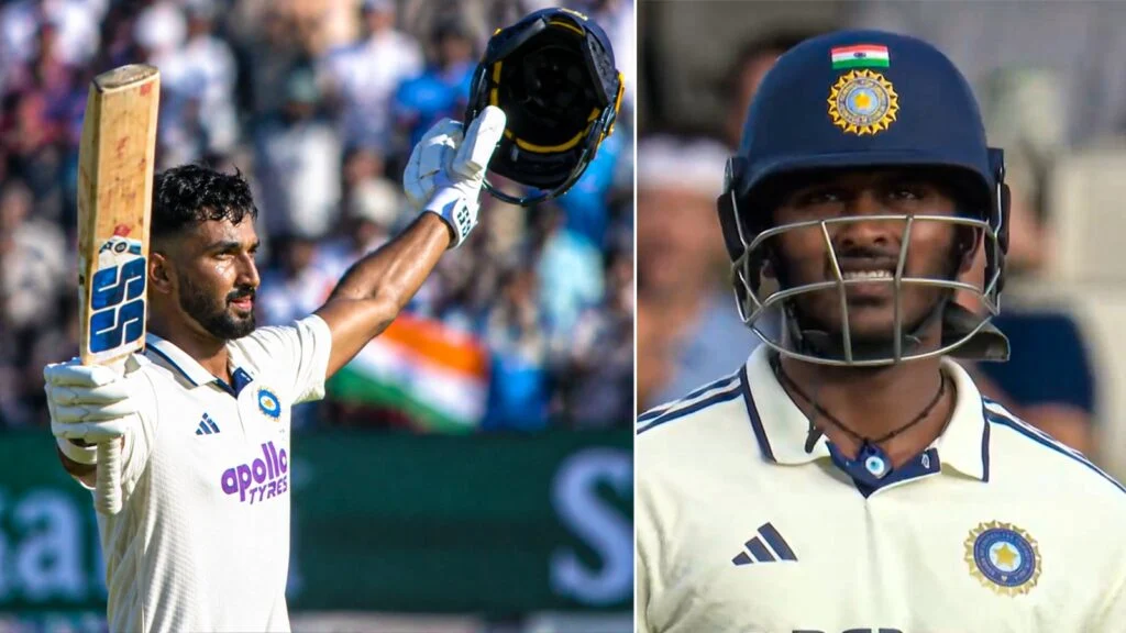 Devdutt Padikkal after scoring a Test century against Sri Lanka