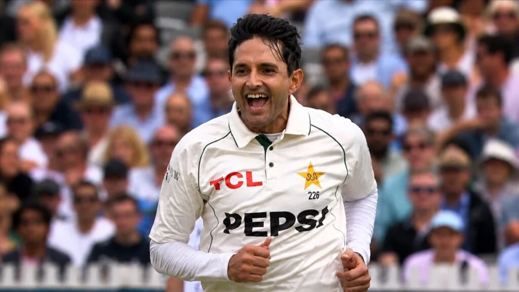 Mohammad Abbas celebrates a wicket against England after completing 900 first-class wickets at Lord’s